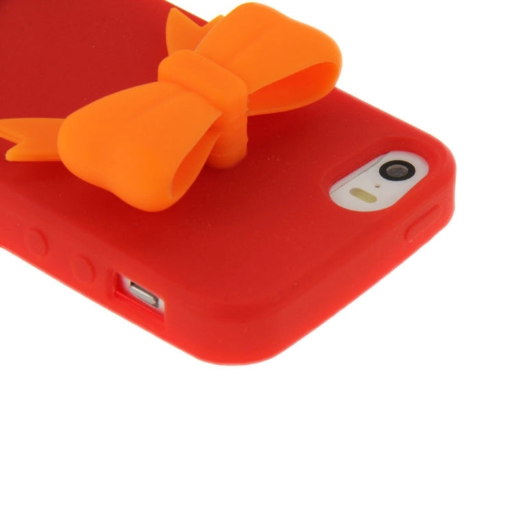 Stereoscopic Bowknot Silicone Protective Case for iPhone 5 & 5s & SE