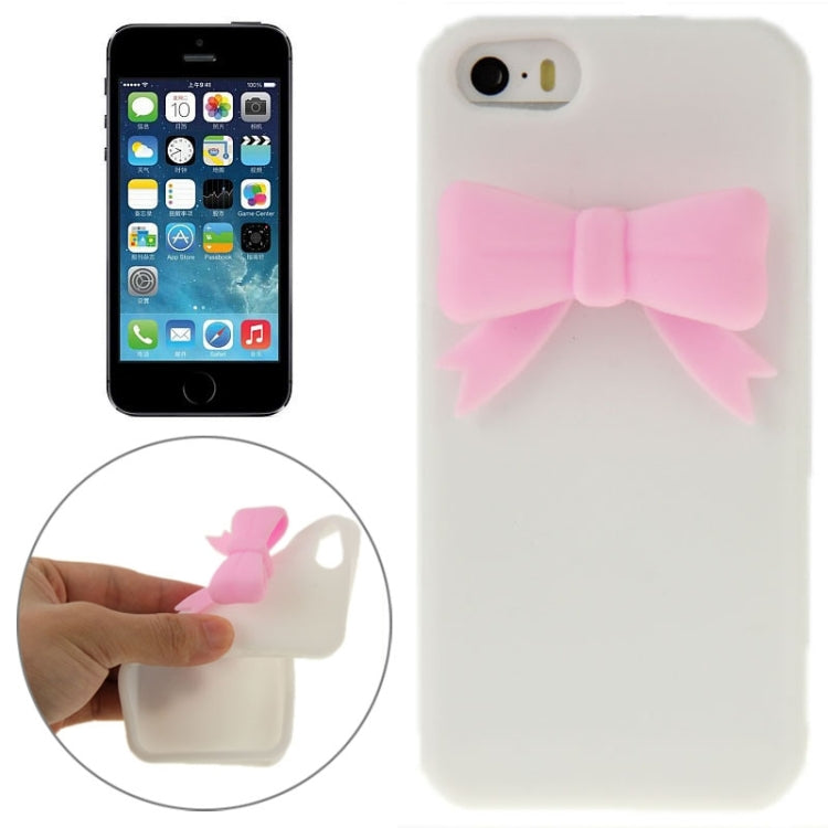 Stereoscopic Bowknot Silicone Protective Case for iPhone 5 & 5s & SE