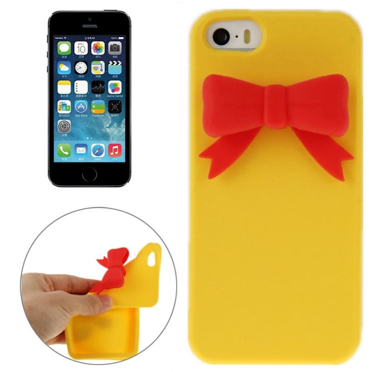 Stereoscopic Bowknot Silicone Protective Case for iPhone 5 & 5s & SE