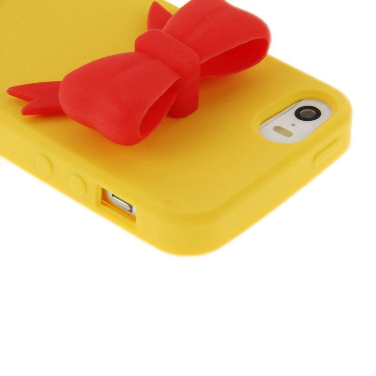 Stereoscopic Bowknot Silicone Protective Case for iPhone 5 & 5s & SE