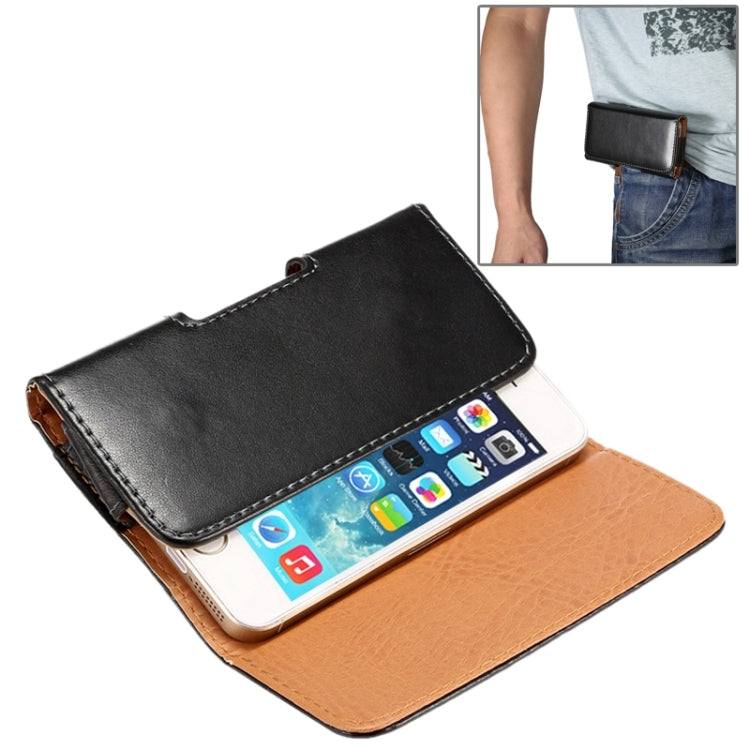 Horizontal Style Lamb Skin Texture Waist Bag with Back Splint for iPhone 5 / 5S / 5C