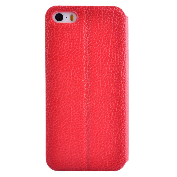 Litchi Texture Flip Leather Case with Holder & Card Slot for iPhone 5 & 5s & SE & SE