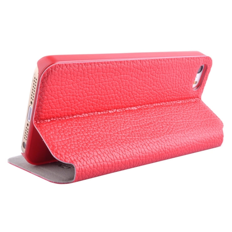 Litchi Texture Flip Leather Case with Holder & Card Slot for iPhone 5 & 5s & SE & SE