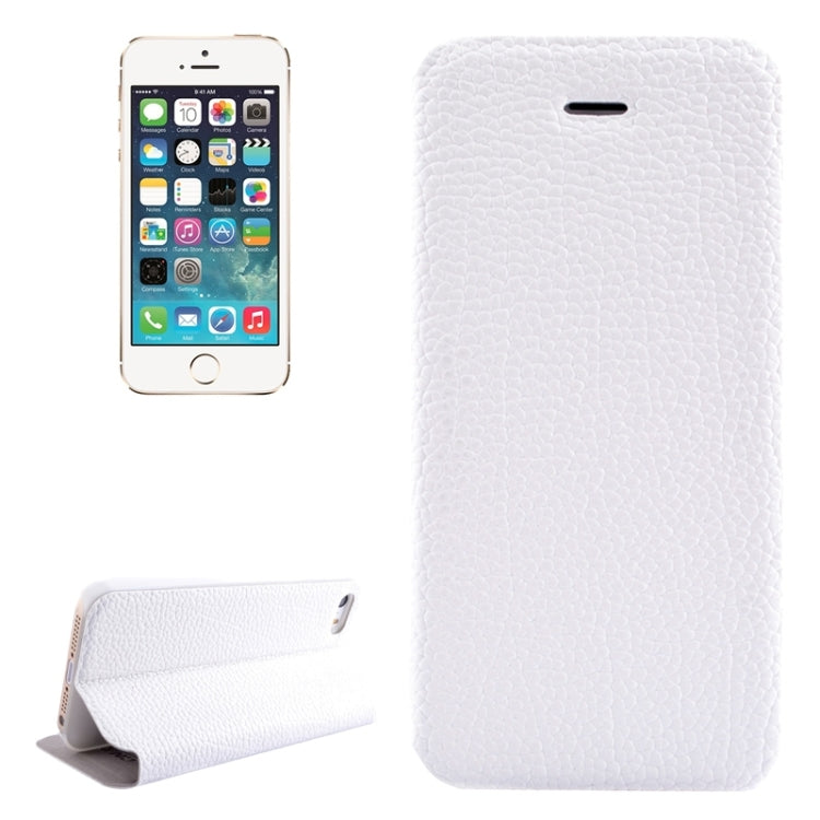 Litchi Texture Flip Leather Case with Holder & Card Slot for iPhone 5 & 5s & SE & SE