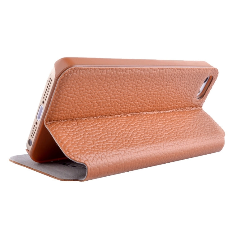 Litchi Texture Flip Leather Case with Holder & Card Slot for iPhone 5 & 5s & SE & SE