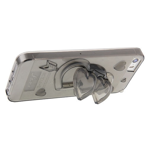 3D Love Heart Pattern TPU Protective Case with Holder & Lanyard for iPhone 5 & 5s & SE