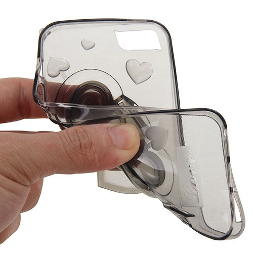 3D Love Heart Pattern TPU Protective Case with Holder & Lanyard for iPhone 5 & 5s & SE