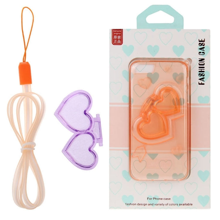 3D Love Heart Pattern TPU Protective Case with Holder & Lanyard for iPhone 5 & 5s & SE