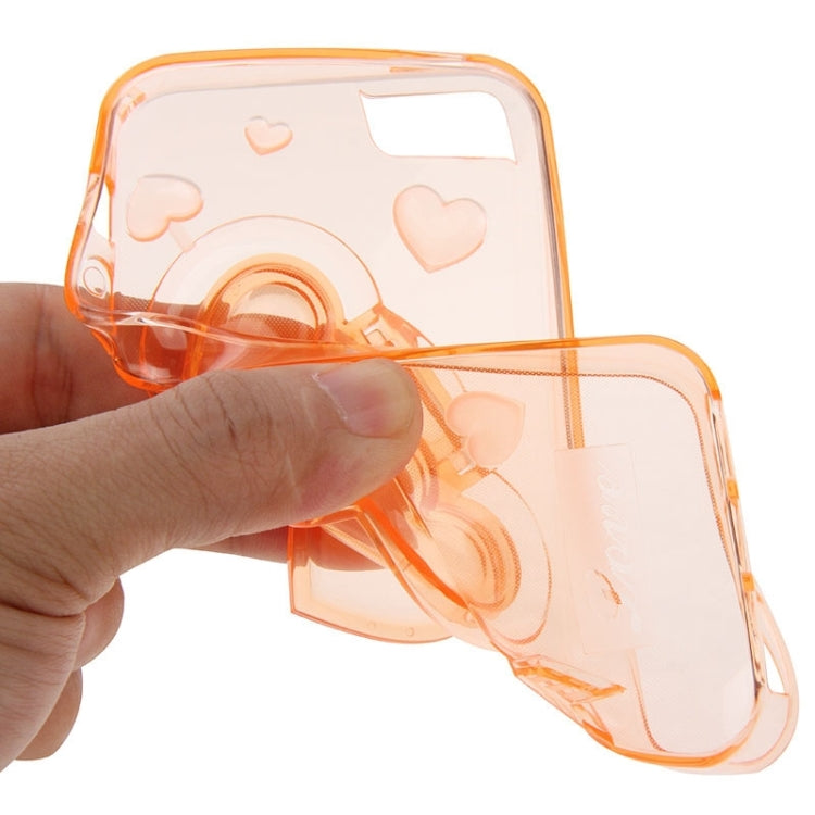 3D Love Heart Pattern TPU Protective Case with Holder & Lanyard for iPhone 5 & 5s & SE