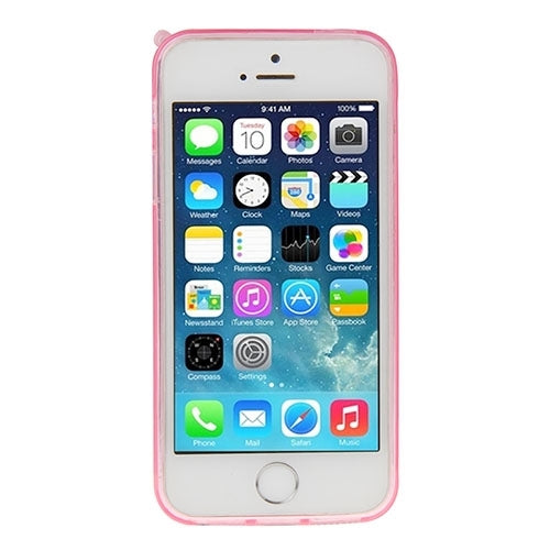 3D Love Heart Pattern TPU Protective Case with Holder & Lanyard for iPhone 5 & 5s & SE