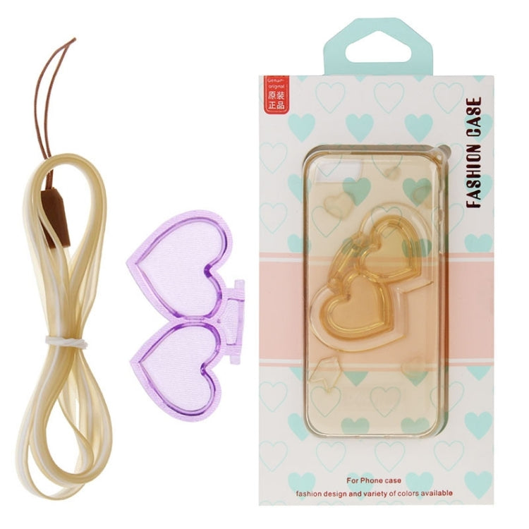 3D Love Heart Pattern TPU Protective Case with Holder & Lanyard for iPhone 5 & 5s & SE