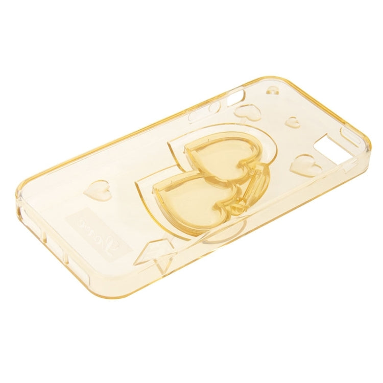 3D Love Heart Pattern TPU Protective Case with Holder & Lanyard for iPhone 5 & 5s & SE