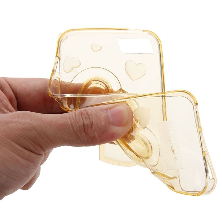 3D Love Heart Pattern TPU Protective Case with Holder & Lanyard for iPhone 5 & 5s & SE