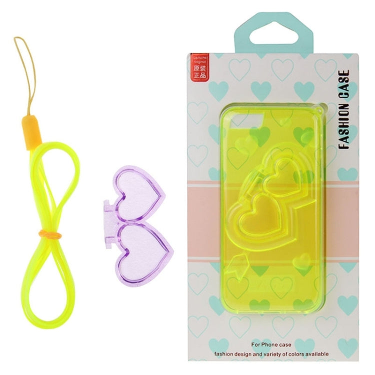 3D Love Heart Pattern TPU Protective Case with Holder & Lanyard for iPhone 5 & 5s & SE