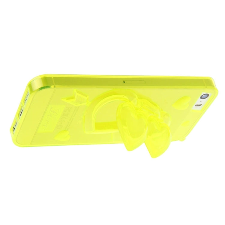 3D Love Heart Pattern TPU Protective Case with Holder & Lanyard for iPhone 5 & 5s & SE