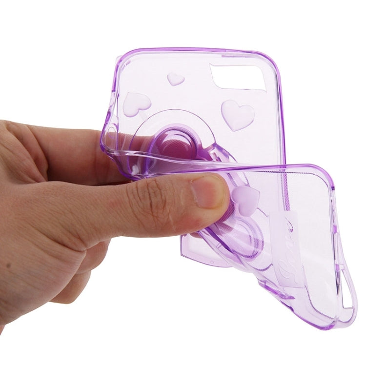 3D Love Heart Pattern TPU Protective Case with Holder & Lanyard for iPhone 5 & 5s & SE