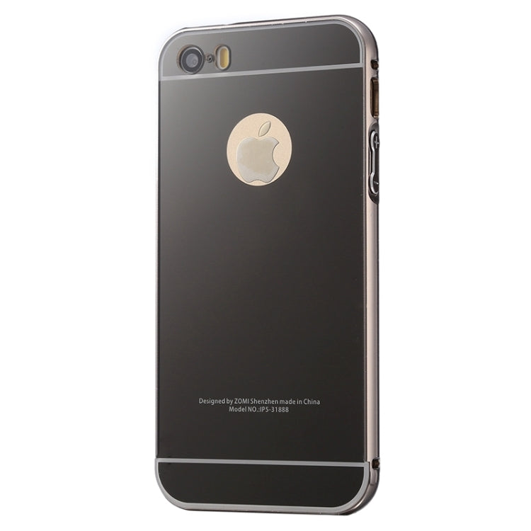 Push-pull Style Metal Plating Bumper Frame + Acrylic Back Cover Combination Case for iPhone 5 & 5s & SE