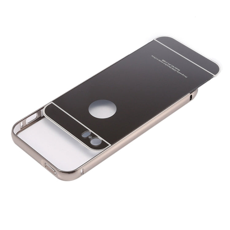 Push-pull Style Metal Plating Bumper Frame + Acrylic Back Cover Combination Case for iPhone 5 & 5s & SE