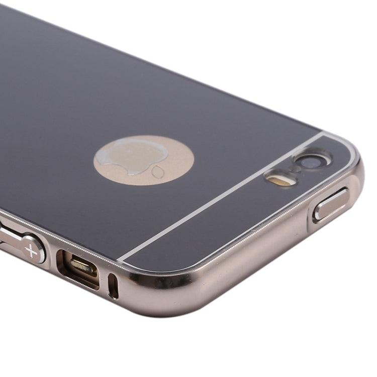 Push-pull Style Metal Plating Bumper Frame + Acrylic Back Cover Combination Case for iPhone 5 & 5s & SE
