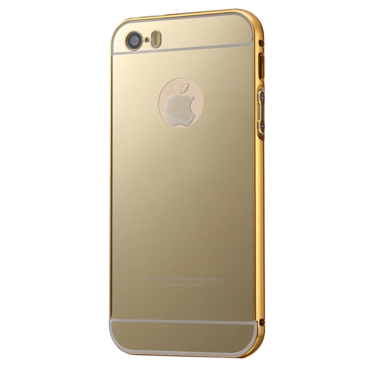 Push-pull Style Metal Plating Bumper Frame + Acrylic Back Cover Combination Case for iPhone 5 & 5s & SE