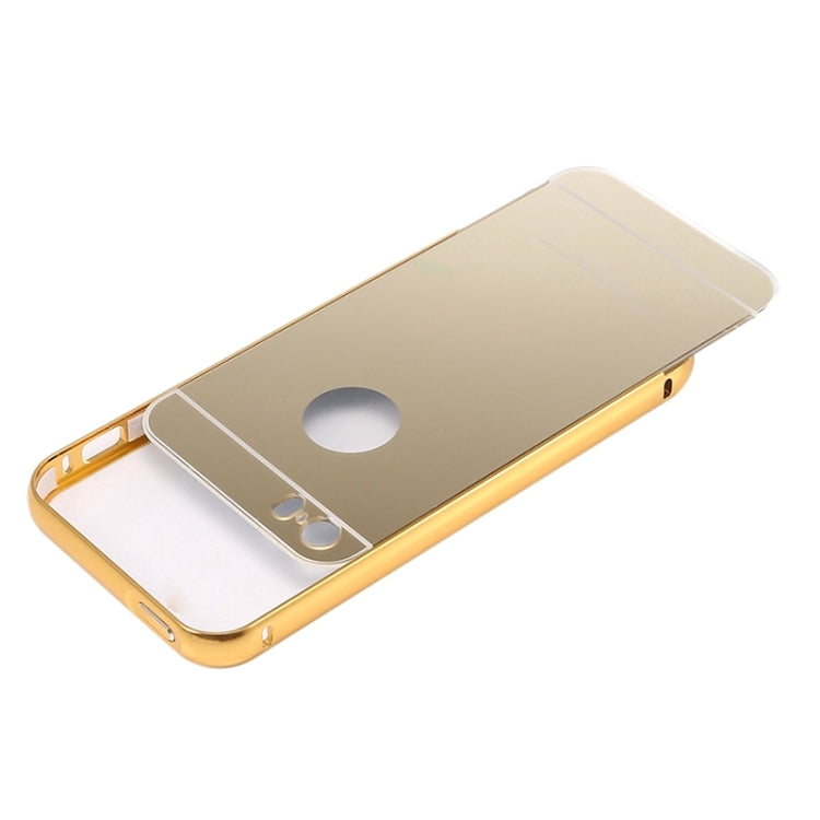 Push-pull Style Metal Plating Bumper Frame + Acrylic Back Cover Combination Case for iPhone 5 & 5s & SE