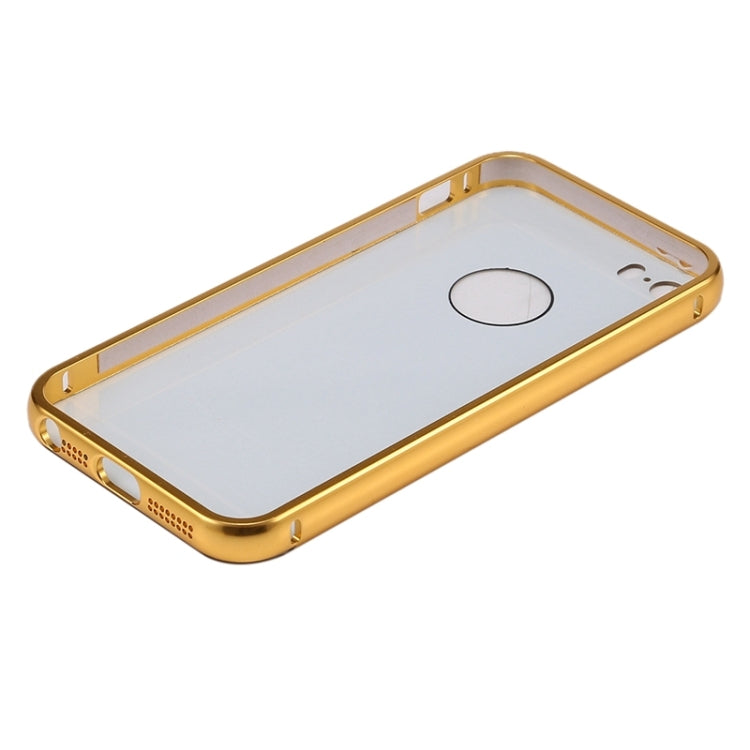 Push-pull Style Metal Plating Bumper Frame + Acrylic Back Cover Combination Case for iPhone 5 & 5s & SE
