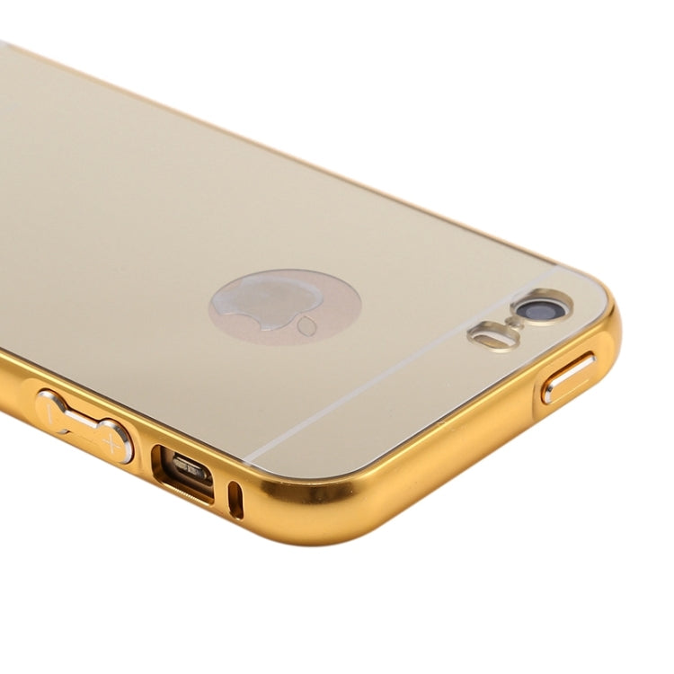 Push-pull Style Metal Plating Bumper Frame + Acrylic Back Cover Combination Case for iPhone 5 & 5s & SE