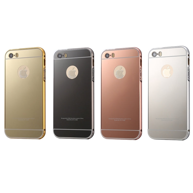 Push-pull Style Metal Plating Bumper Frame + Acrylic Back Cover Combination Case for iPhone 5 & 5s & SE