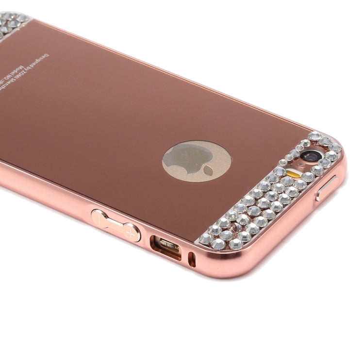 Diamond Encrusted Push-pull Style Metal Plating Bumper Frame + Acrylic Back Cover Combination Case for iPhone 5 & 5s & SE
