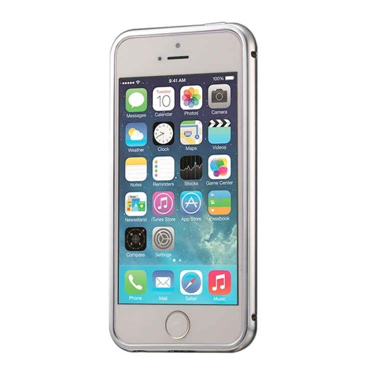 Diamond Encrusted Push-pull Style Metal Plating Bumper Frame + Acrylic Back Cover Combination Case for iPhone 5 & 5s & SE