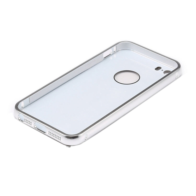 Diamond Encrusted Push-pull Style Metal Plating Bumper Frame + Acrylic Back Cover Combination Case for iPhone 5 & 5s & SE