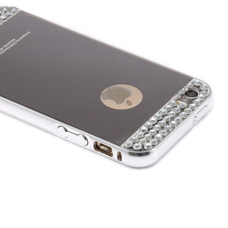 Diamond Encrusted Push-pull Style Metal Plating Bumper Frame + Acrylic Back Cover Combination Case for iPhone 5 & 5s & SE