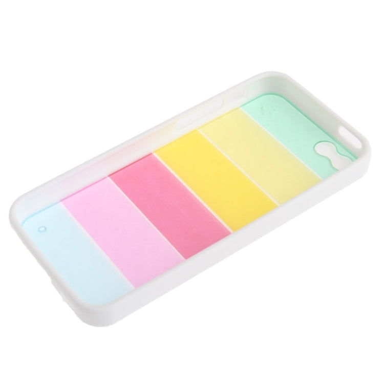 Rainbow Pattern Translucent Plastic + TPU Protective Case for iPhone 5 & 5s & SE(White)