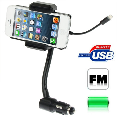 3 in 1 (Universal All Channel FM Transmitter + Car Charger + Hands Free) Kit for iPhone 6 / 5 & 5C & 5S / iPod Touch 5 (180 Degree Rotation)(Black)