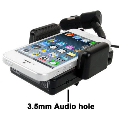 3 in 1 (Universal All Channel FM Transmitter + Car Charger + Hands Free) Kit for iPhone 6 / 5 & 5C & 5S / iPod Touch 5 (180 Degree Rotation)(Black)