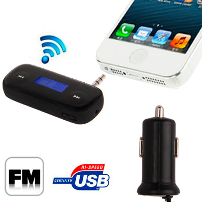 High-fidelity Stereo FM Transmitter Handsfree with Adding USB Car Charger for iPhone 4 & 4S / 3G & 3GS(Black)