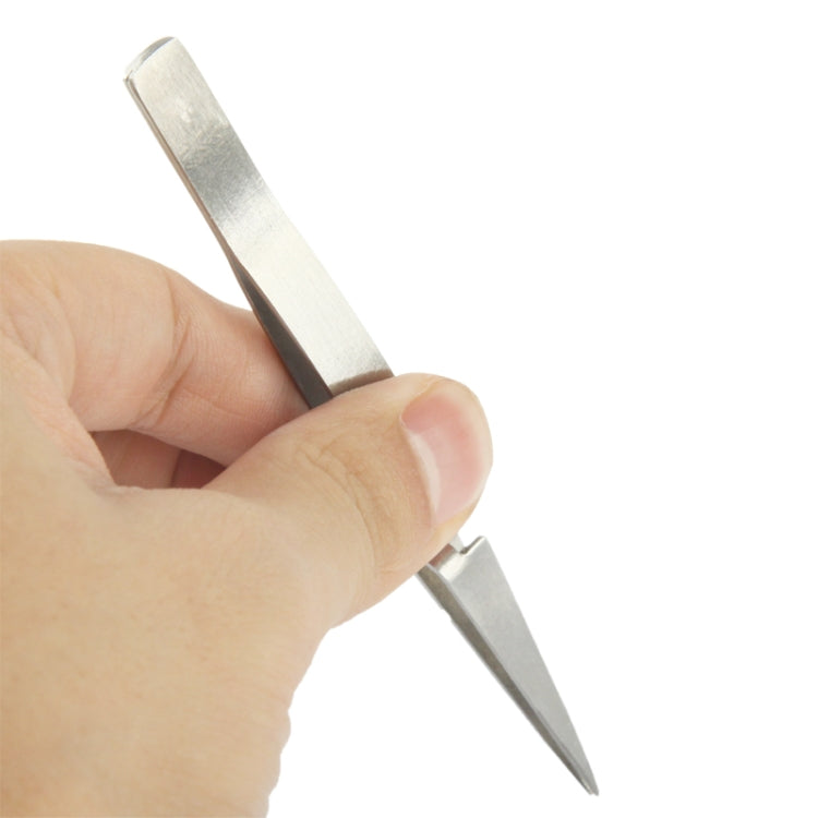 High-precision Electronic Stainless Steel Elbow & Straight Tweezers, include 5 kind of Tweezers(Silver)
