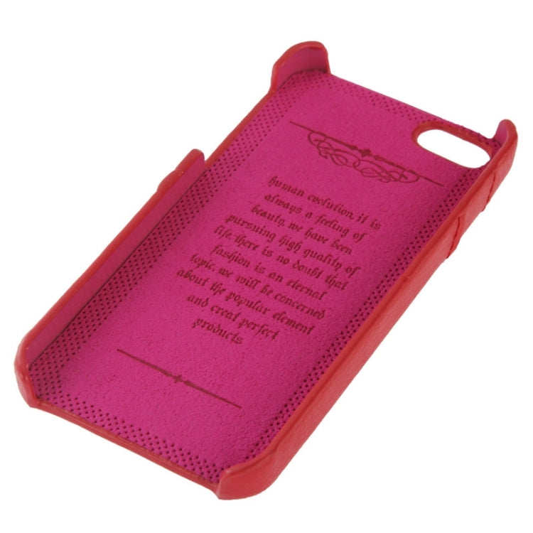Litchi Texture Leather Back Cover Case with Card Slots and Fashion Logo for iPhone 5 / 5S