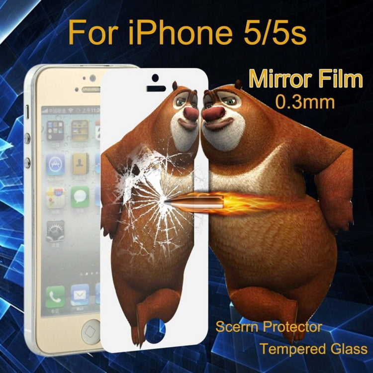 0.3mm 2.5D Explosion-proof Mirror Screen Tempered Glass Film for iPhone 5 & 5S & 5C
