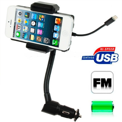 3 in 1 (Universal All Channel FM Transmitter + Car Charger + Hands Free) Kit for iPhone 5 / iPod touch 5 (180 Degree Rotation)(Black)