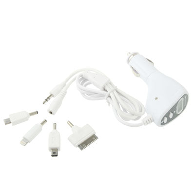2 in 1 Car FM Transmitter + Car Charger for iPhone 5 & 5S & 5C / iPhone 4 & 4S / iPad mini 1 / 2 / 3 / New iPad / Samsung / Nokia / HTC / Other Mobile Phones(White)