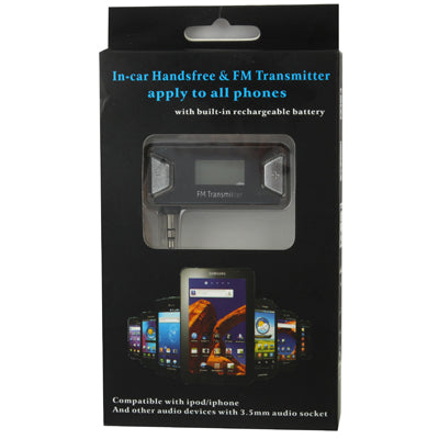 3.5mm Jack FM Transmitter, For iPhone, Galaxy, Huawei, Xiaomi, LG, HTC and Other Smart Phones