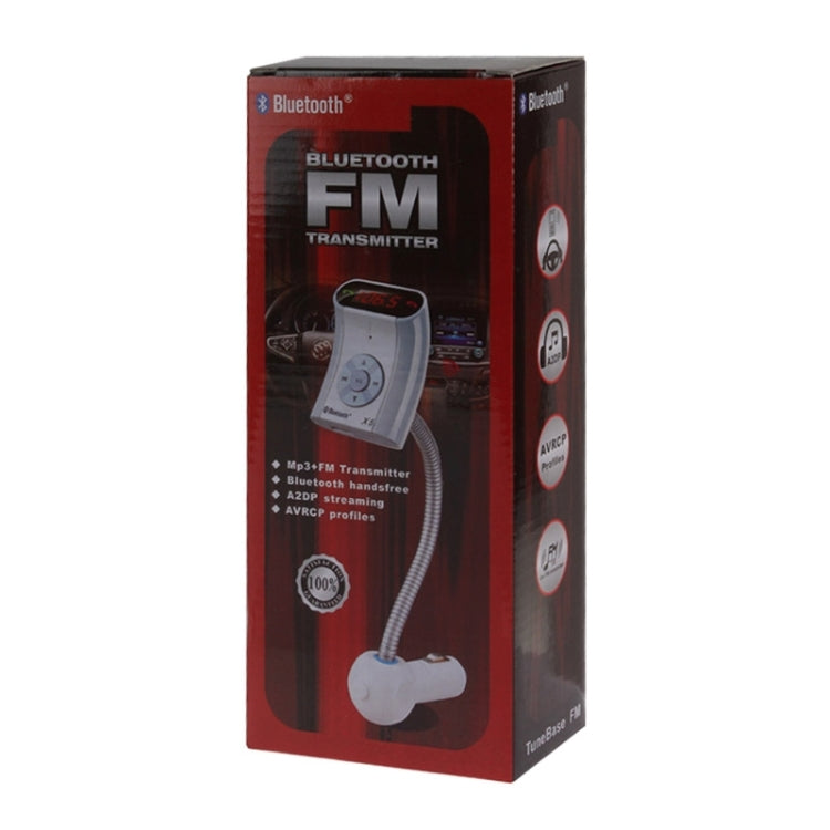 MP3 Player Bluetooth Handsfree FM Transmitter with Remote Control, Support TF Card and USB Port(White)