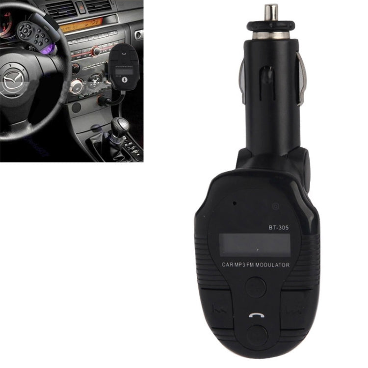 MP3 Player Bluetooth Handsfree FM Transmitter, Support TF / SD Card and USB Port(Black)