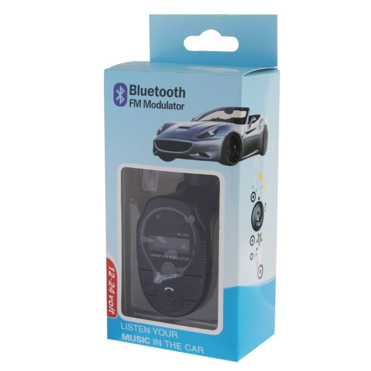 MP3 Player Bluetooth Handsfree FM Transmitter, Support TF / SD Card and USB Port(Black)