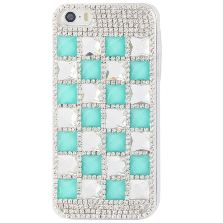 Green Crystal Diamond Encrusted  Plastic Case for iPhone 5 & 5s & SE