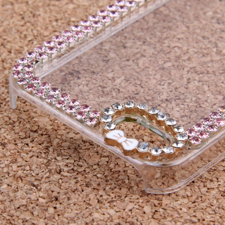 Bowknot Transparent Diamond Encrusted Plastic Case for iPhone 5 & 5s & SE