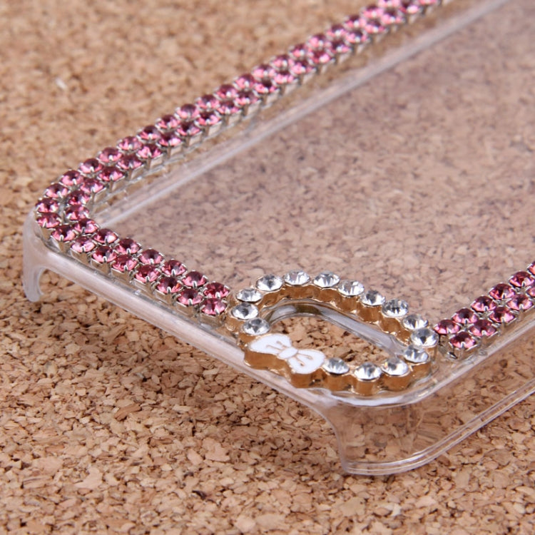 Bowknot Transparent Diamond Encrusted Plastic Case for iPhone 5 & 5s & SE
