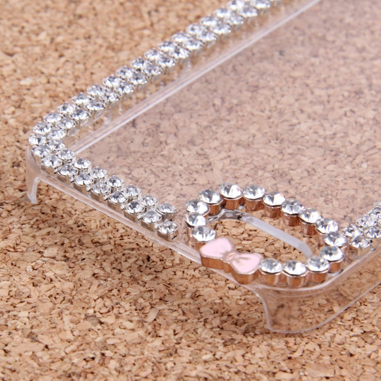 Bowknot Transparent Diamond Encrusted Plastic Case for iPhone 5 & 5s & SE