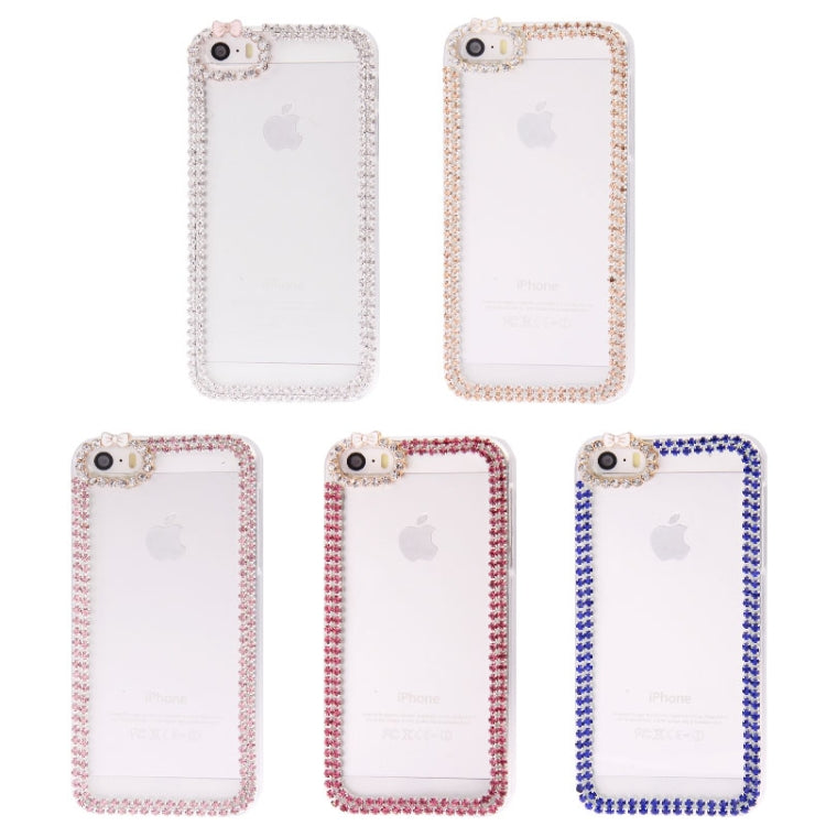Bowknot Transparent Diamond Encrusted Plastic Case for iPhone 5 & 5s & SE